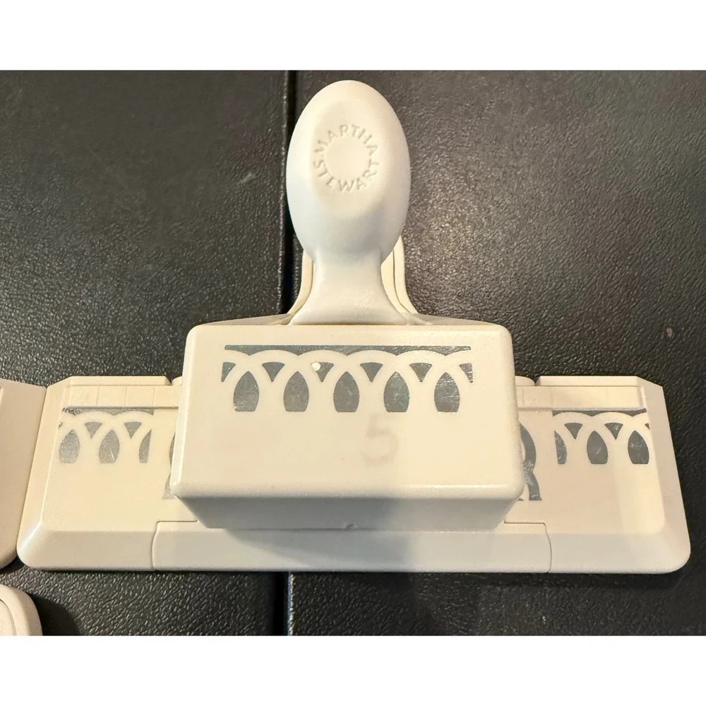 Martha Stewart Edge Paper Punch Set Cream Scallop Eyelet Lace 3pc Scrapbook Art